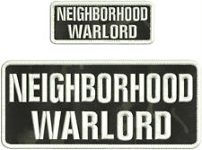 NEIGHBORHOOD WARLORD EMBROIDERY PATCH 4X10 & 2X5 HOOK ON BACK BLK MULTICAM/WHITE picture