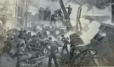 1898 Historic Naval Engagements  illustrated picture