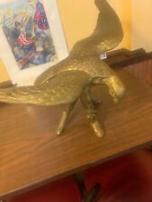 Large Vintage Brass American Eagle Statue on Branch Wing Span 2ft picture
