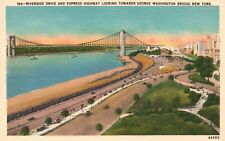 Postcard NY New York City Riverside Drive Express Highway Linen Vintage PC J5868 picture