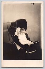 Postcard RPPC Photo Baby Child In Stroller Buggy Carriage Antique picture
