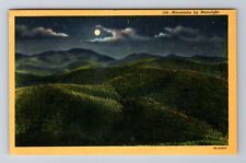 Asheville NC-North Carolina, Mountains By Moonlight, Antique Vintage Postcard picture