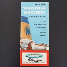 SS MARIPOSA SS MONTEREY Matson Lines Cruise Brochure Deck Plan S. Pacific 11/60 picture