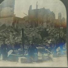 1918 WWI SOLDIERS LONGWY FRANCE RUINS AROUND MAIN GATE STEREOVIEW 20-47 picture