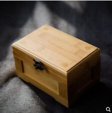♫  BAMBOO WOODEN RECTANGLE JEWELRY MUSIC BOX : BRAHMS LULLABY picture