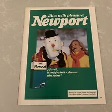 1985 Newport Cigarettes Print Ad Alive With Pleasure Original Snowman Abloh picture