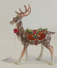 Kubla Crafts Bejeweled Enamel 2959 Reindeer Hinged Box Pre-Loved picture