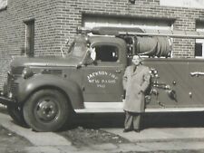 New Paris IND Fire Chief Rohrer Vtg 1940s Fireman Snapshot Photograph Photo OOAK picture
