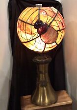 Mid Century vintage Double Spider Globe slag glass Desk Lamp tiffany style shade picture