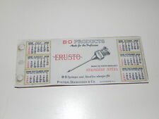 B-D Products Erusto Syringes and Needles 1928-1929 Vintage Calendar picture