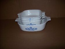 Corning Ware Blue Cornflower mix LOT 4 casserole dishes vintage 1960s all NICE picture