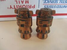 VINTAGE Bell Trading Post 1950s Navajo Kachina Doll Copper Salt & Pepper Shakers picture