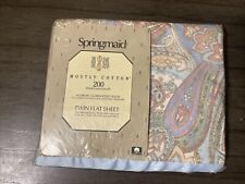 Springmaid Bill Blass Cotton polyester Twin Flat Sheet Paisley NOS NWT picture