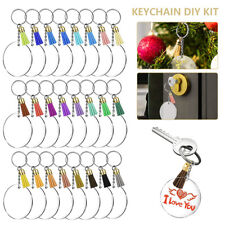 Acrylic Keychain Making Kit Circle Keychain DIY Making Kit Tassel Pendant bewsZ picture