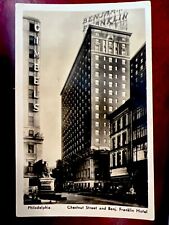RPPC 1947 Chestnut St & Ben Franklin Hotel Phila. PA Vintage Real Photo Postcard picture