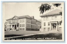 c1910's High School Gymnasium Building Walla Walla WA RPPC Photo Postcard picture