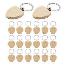 20 Pcs Wood Engraving Blanks Blank Wooden Keychain Blanks, Heart Shape picture