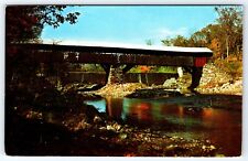 Taftsville Covered Bridge spans Ottauquechee River in Vermont Postcard N-1  picture