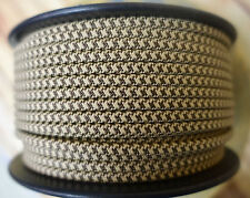 Brown/Tan 2-Wire Flat Cloth Covered Cord, 18ga Vintage Style Lamps, Nylon Fabric picture