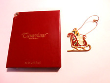 CAMERLANE 24K PLATED SANTA SLEIGH ORNAMENT IN ORIG, BOX picture