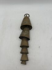Vintage Brass Bedouin Camel Bells Chimes 12 Inch Long 6 Bells Graduated picture