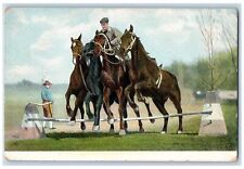 c1910's Horseback Riding Team Racing Jockey Animals Unposted Antique Postcard picture