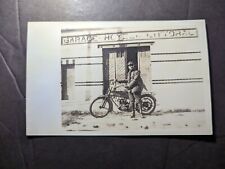 Mint Germany Motorcycle RPPC Postcard Man in Front of Garage picture