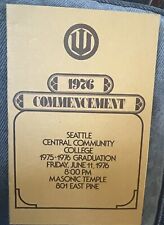 1976 Seattle Central Community College Commencement Program & Graduation Ticket picture