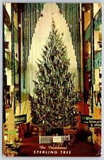Cleveland Ohio~The Traditional Sterling Christmas Tree~PM 1956~Vintage Postcard picture