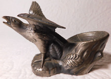 Vintage EAGLE Hawk Metal Figurine 4.5in x 3.5in Bird of Prey picture