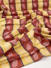 Vintage Jacquard Tablecloth with Yellow and Rust Colored Oak Leaves YY878 picture