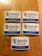5 Official Governor Mitt Romney For President & Paul Ryan Rectangular Stickers picture