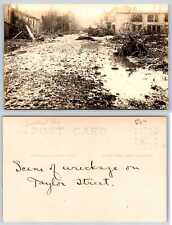 Loveland Cincinnati Ohio FLOOD DAMAGE TAYLOR STREET RPPC Postcard N537 picture