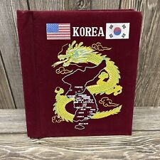 Vintage Souvenir Korea Velvet Photo Album Blank Scrapbook Dragon Map Korean War picture