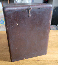 Antique Old Wooden Hinged Hook Latching Box Rounded Corners 7x7x9