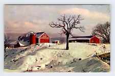 Winter on the Farm Vintage Postcard JNP15 picture