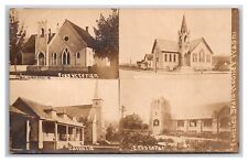 RPPC Multiview Churches Sedro Woolley Washington WA 1910 Postcard Y15 picture