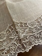 Piña Rare Pina Cloth Antique linens Table Scarf Embroidered lace Philippines picture
