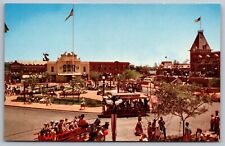 Main Street USA Disneyland California-Carriage Trolleys-Vintage Postcard c1955 picture