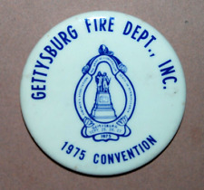 1976 GETTYSBURG, PA PENNSYLVANIA FIRE DEPARTMENT CONVENTION PINBACK PIN BADGE picture