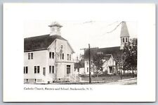 Strykersville New York~Catholic Church~Rectory & School~c1960 Postcard picture