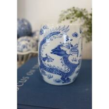 Vintage Chinese Blue & White Dragon Vase 4.5