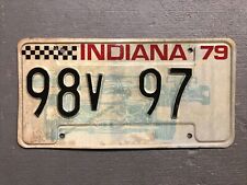 VINTAGE 1979 INDIANA LICENSE PLATE INDY CARS CHECKERED FLAG 🏁 98V-97 COOL😎 picture