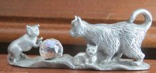 SCM A2  Pewter Cat and 2 Kittens Playing with Crystal Ball ~ 2
