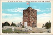 1930s MT. MITCHELL North Carolina Postcard Observatory and Govt. Weather Station picture