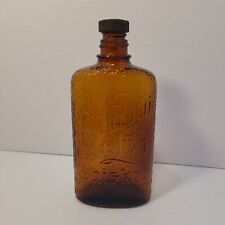 Vintage 1931 De Luxe Bourbon Whiskey Brown Embossed Bottle Vancouver Canada  picture
