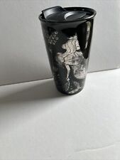 STARBUCKS 2017 Black Silver Siren Mermaid 12oz Ceramic Tumbler Mug With Lid picture