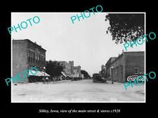 OLD LARGE HISTORIC PHOTO OF SIBLEY IOWA THE MAIN STREET & STORES c1920 picture