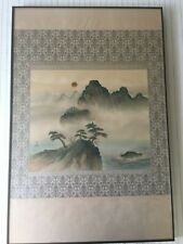 Vintage Chinese Handpainted on Silk Landscape, Signed by Artist, Framed picture