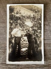 Pre-1914 Fighting Fathers-in-Law, Antique Real Photo Postcard RPPC picture